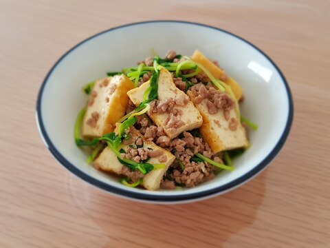 厚揚げと豆苗の中華炒め